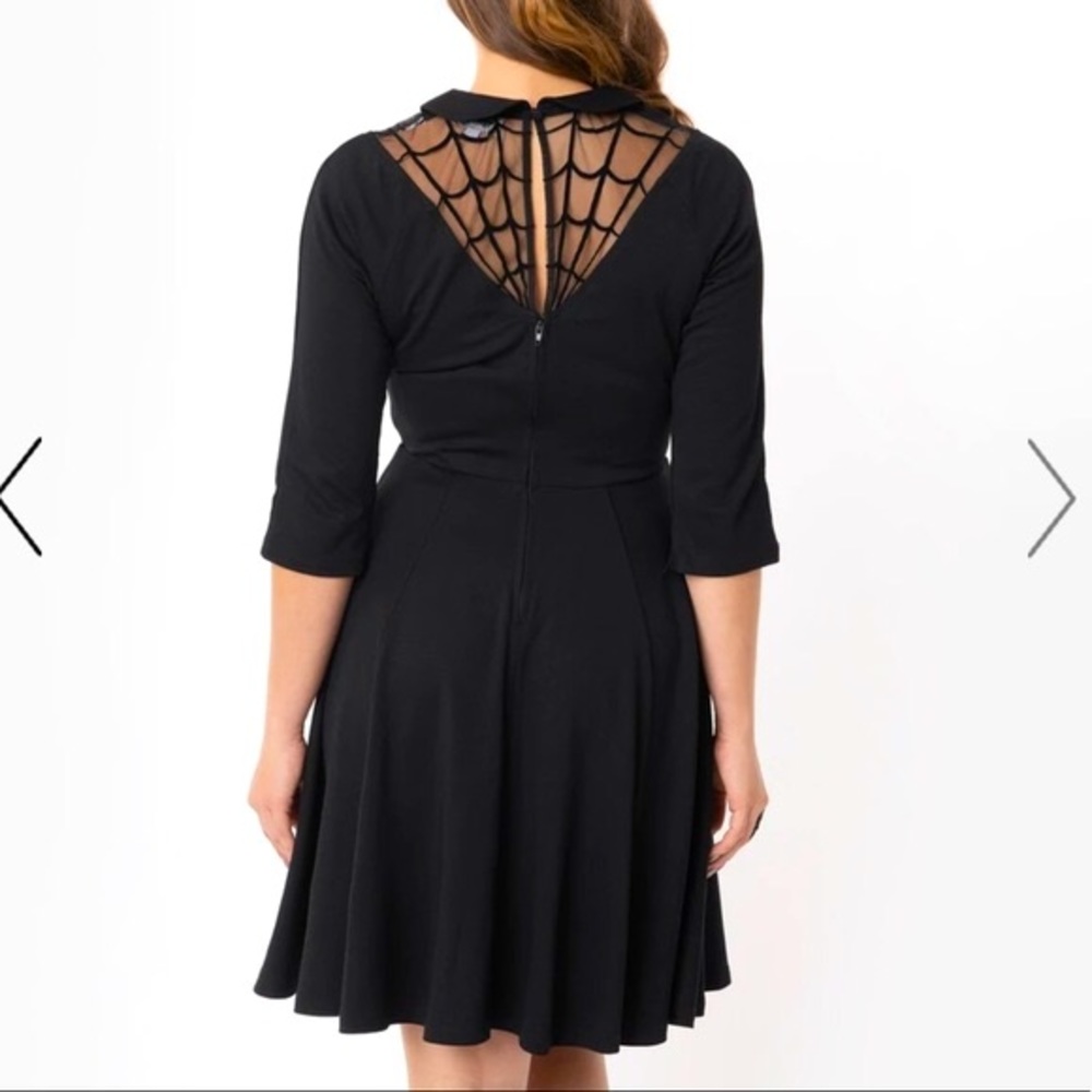 NWT Unique Vintage Black Spiderweb Endora Fit & Flare Dress 🖤🕸 🕷
